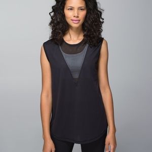 Lululemon Black Muscle Tank w/ Mesh inserts NWOT